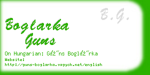 boglarka guns business card